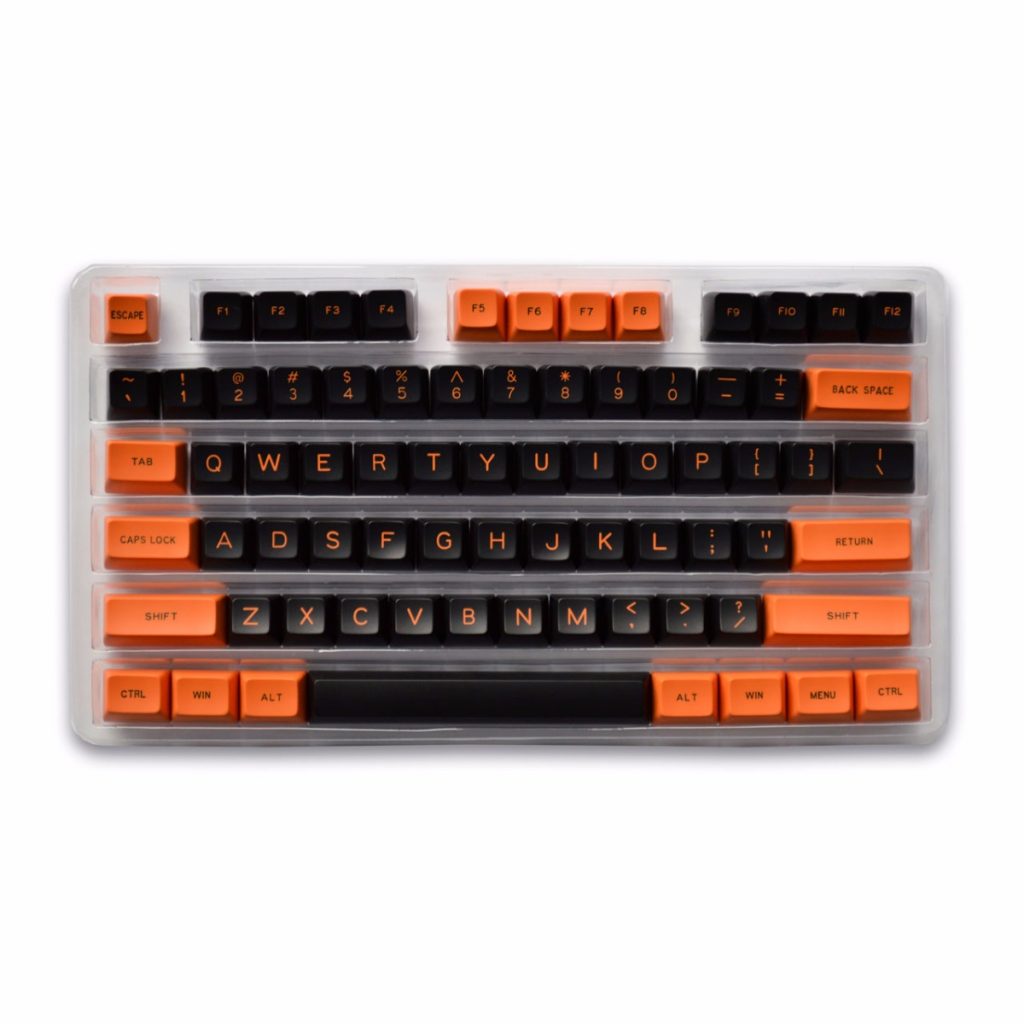 Maxkey Orange & Black Keycap Set » 1upkeyboards