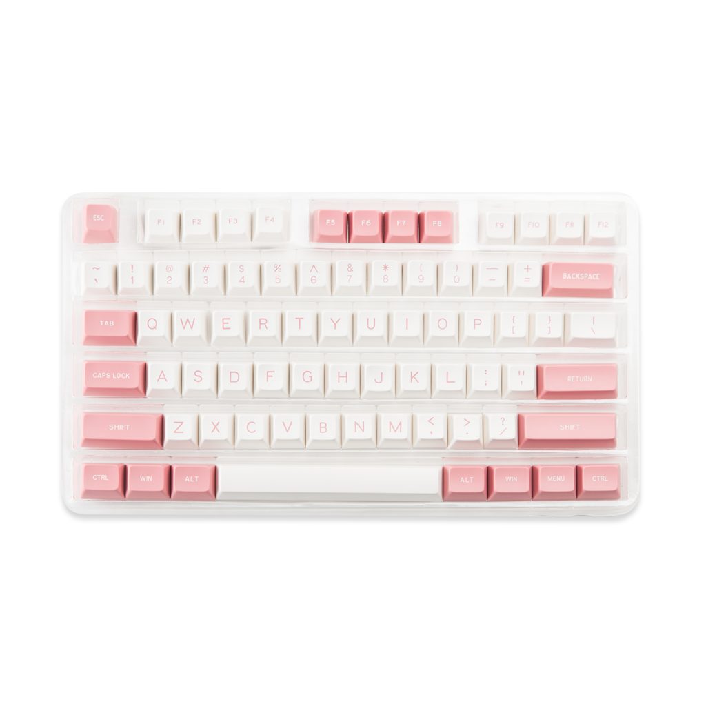 Maxkey Pink & White Keycap Set » 1upkeyboards